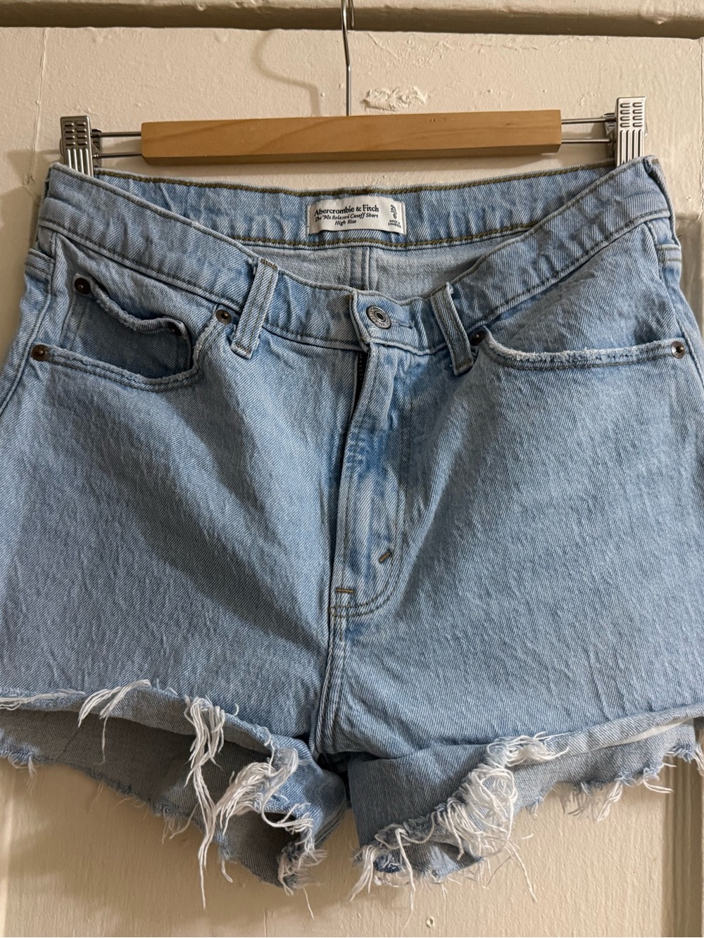 Abercrombie & Fitch Light Wash Denim Cutoff Shorts